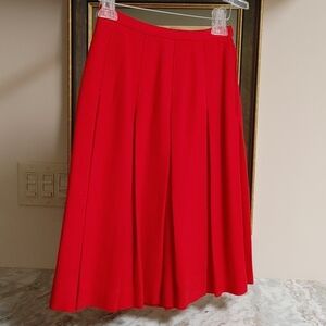 VTG Garland Downy Spun Red Wool Pleated Skirt XS